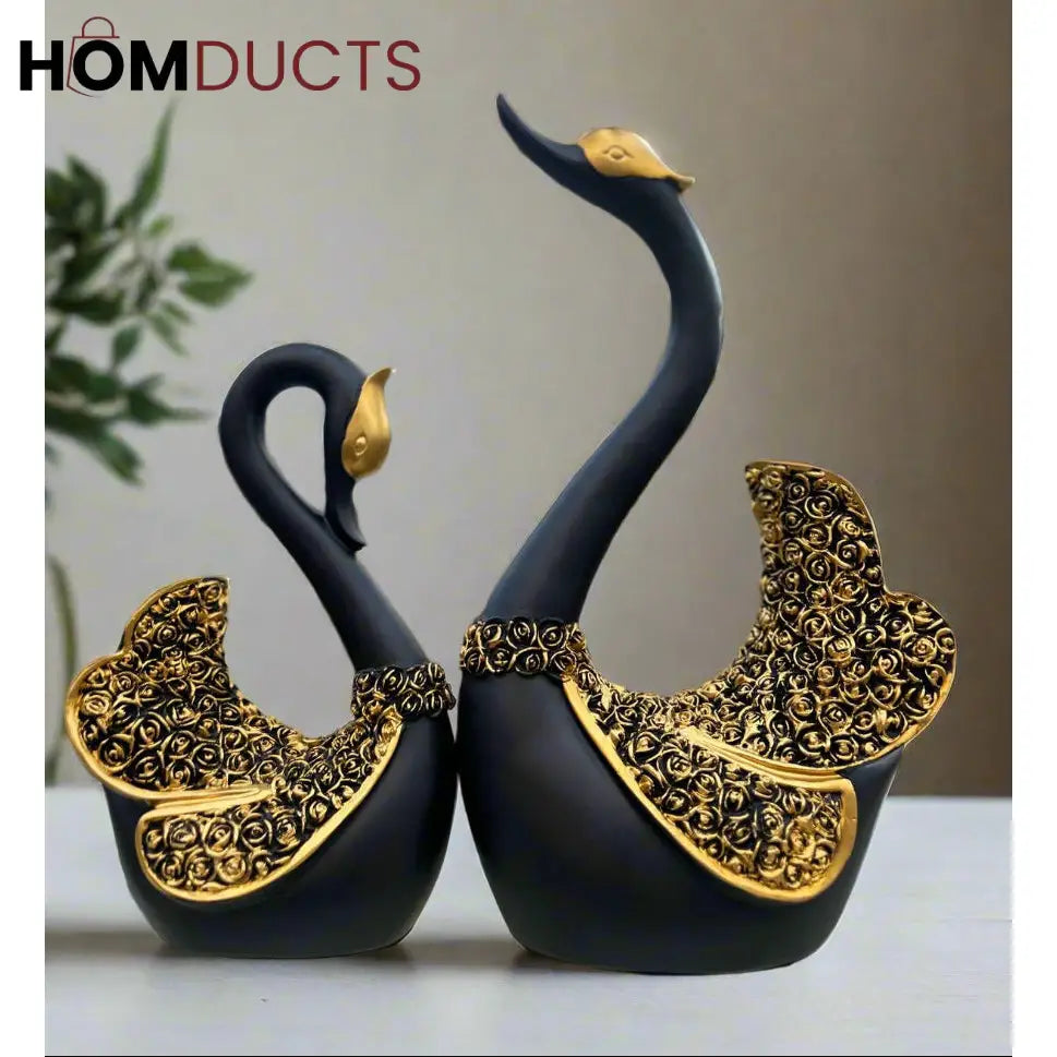 Elegant Swan Couple Statue - Perfect Wedding Gift & Home Decor