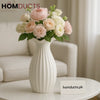 Elegant White Ripple Vase – Luxury Decorative Flower Holder