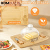 Elegant Wooden Butter Dish with Glass Lid & Knife Set – Multipurpose Serving Tray for Butter Cheese or Cake