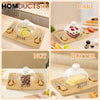 Elegant Wooden Butter Dish with Glass Lid & Knife Set – Multipurpose Serving Tray for Butter Cheese or Cake