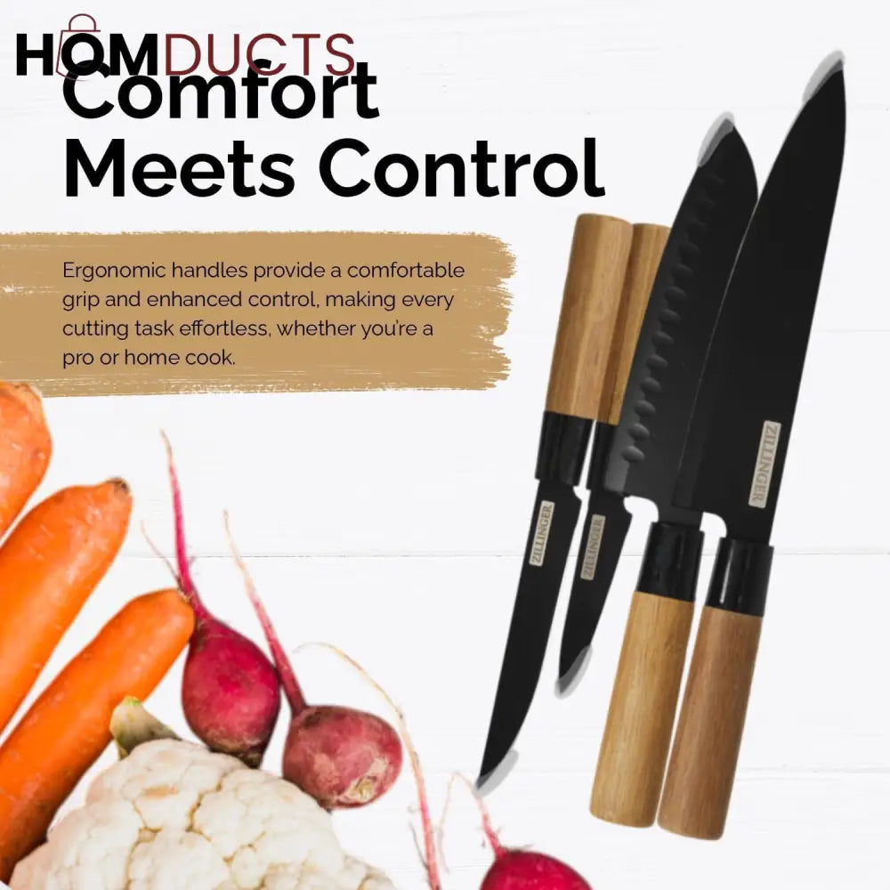 Elevate Your Culinary Experience with the 4Pcs Japanese Zillinger Knife Set