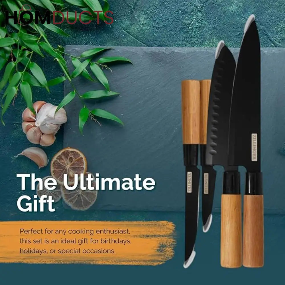 Elevate Your Culinary Experience with the 4Pcs Japanese Zillinger Knife Set