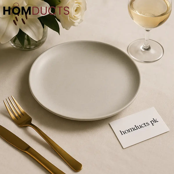 Elite Matte Grey Flat Plate – Luxury Minimalist Dinnerware