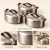 EO Premium 3-Piece Stainless Hot Pot Set – Matte Silver features and capacity details
