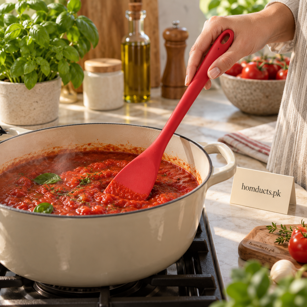 Red Silicone Cooking Spatula
