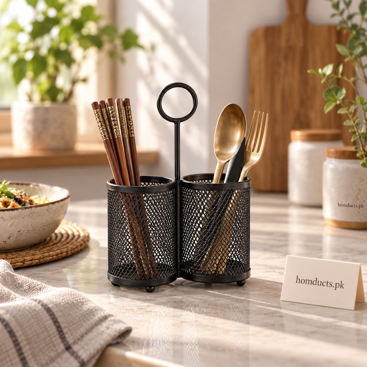 3-Section Iron Chopstick Holder