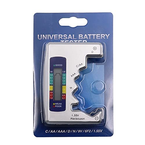 Portable Universal Battery Tester – AA, AAA, C, D, 9V & Button Cell Battery Checker