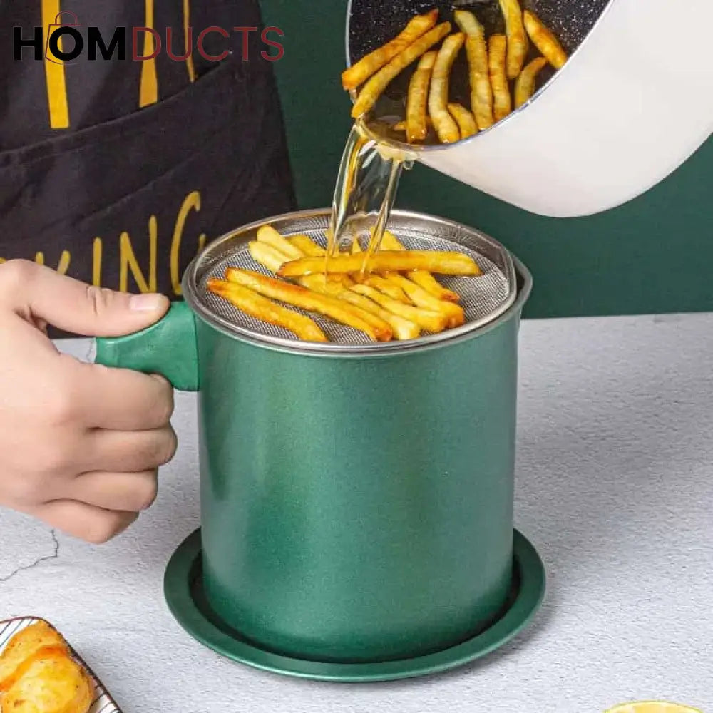 Filter Oil Pot With Wooden Handle