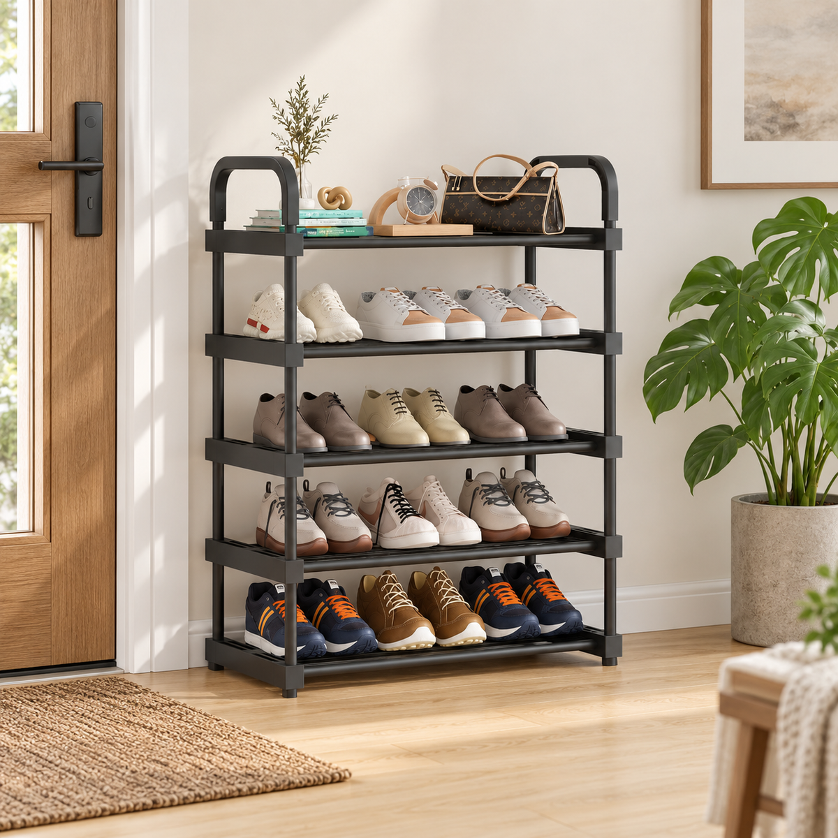 Five-layer simple shoe rack