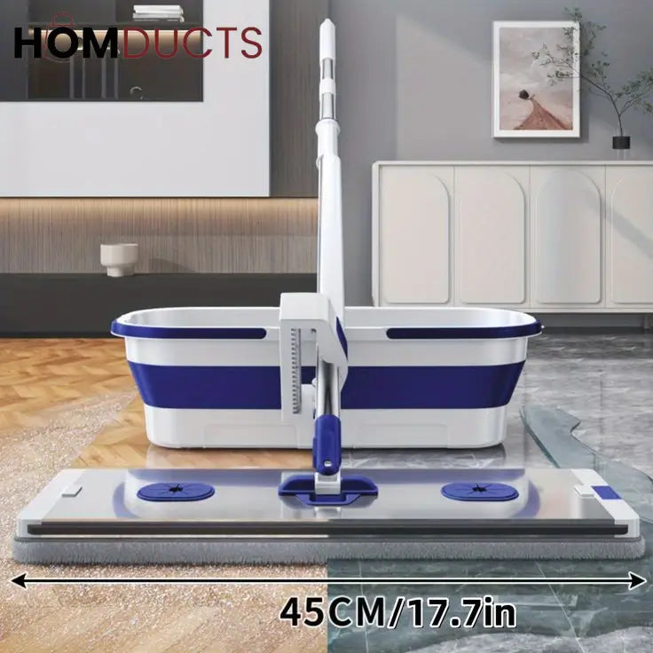 Flat Sqeeze Mop With Foldable Bucket