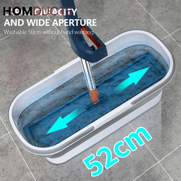 Flat Sqeeze Mop With Foldable Bucket