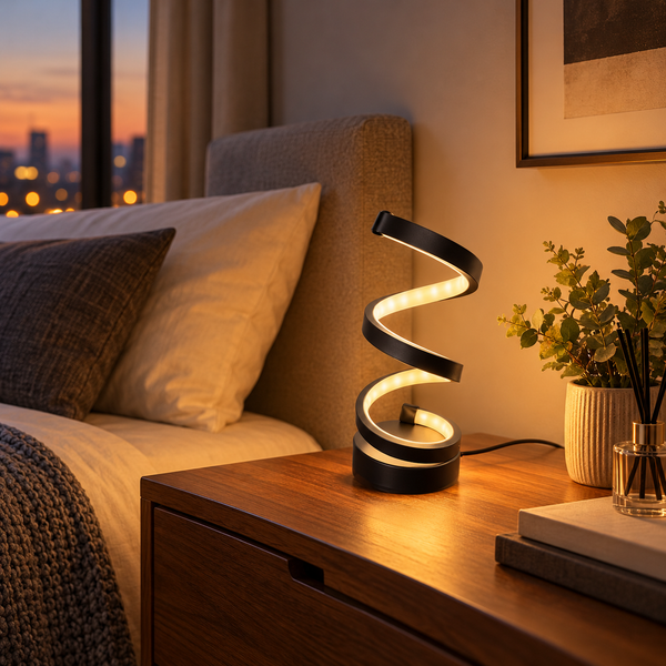 Flexible sculptural USB LED table lamp