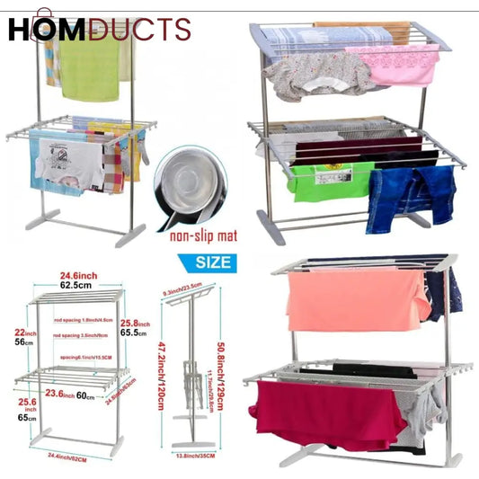 Floor Standing 2 Layer Cloth Drying Rack