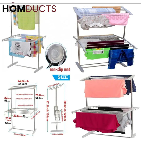 Floor Standing 2 Layer Cloth Drying Rack