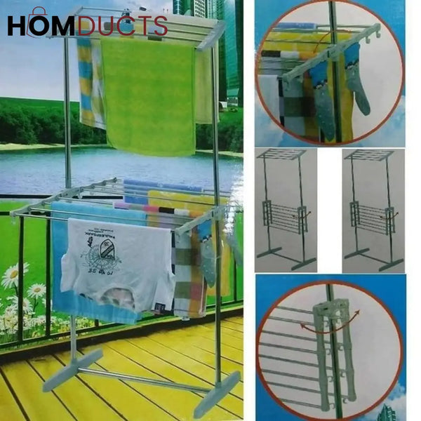 Floor Standing 2 Layer Cloth Drying Rack