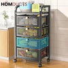 Floor Standing Multifunctional Trolly With Drawer 4Layer