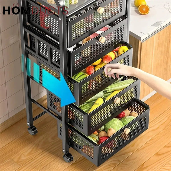 Floor Standing Multifunctional Trolly With Drawer