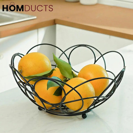 Floral Iron Fruit And Vegetable Basket