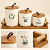 Floral ceramic storage jar set feature infographic