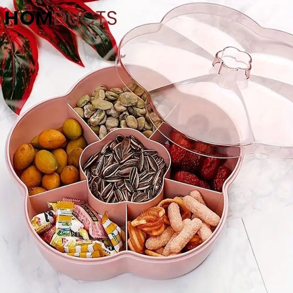 Flower Shape Snack Tray With Lid