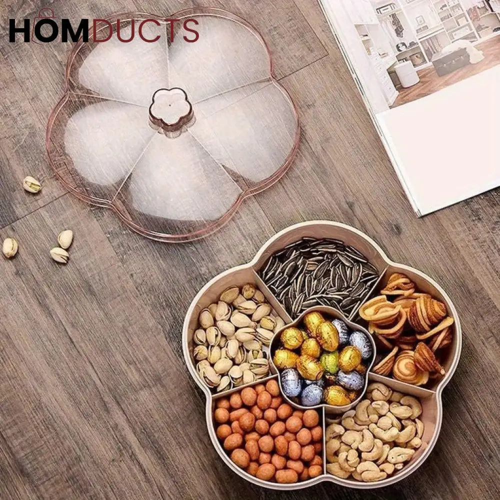 Flower Shape Snack Tray With Lid