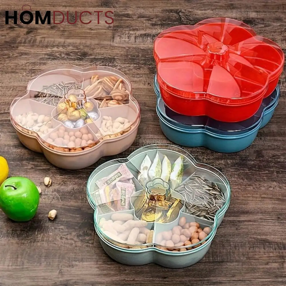 Flower Shape Snack Tray With Lid