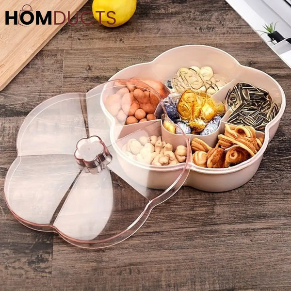 Flower Shape Snack Tray With Lid