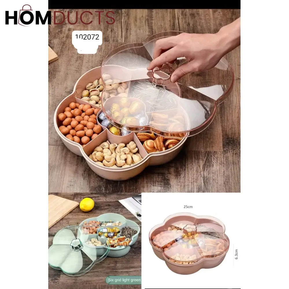 Flower Shape Snack Tray With Lid