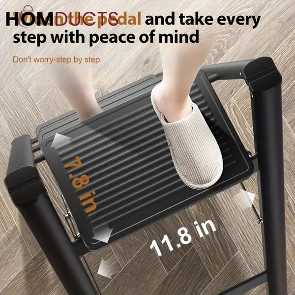Foldable 4-Step Aluminum Ladder with Anti-Slip Wide Steps – Compact & Space-Saving Design for Home & Office Use