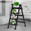 Foldable 4-Step Aluminum Ladder with Anti-Slip Wide Steps – Compact & Space-Saving Design for Home & Office Use