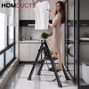 Foldable 4-Step Aluminum Ladder with Anti-Slip Wide Steps – Compact & Space-Saving Design for Home & Office Use
