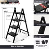 Foldable 4-Step Aluminum Ladder with Anti-Slip Wide Steps – Compact & Space-Saving Design for Home & Office Use