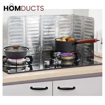 Foldable Aluminum Stove Splatter Guard – Oil Splash Shield for Cooking Frying & Kitchen Heat Insulation
