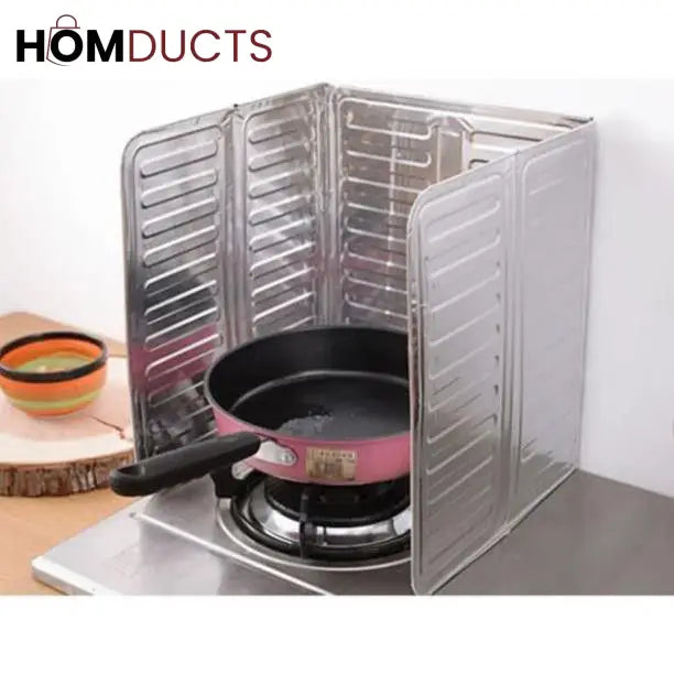 Foldable Aluminum Stove Splatter Guard – Oil Splash Shield for Cooking Frying & Kitchen Heat Insulation