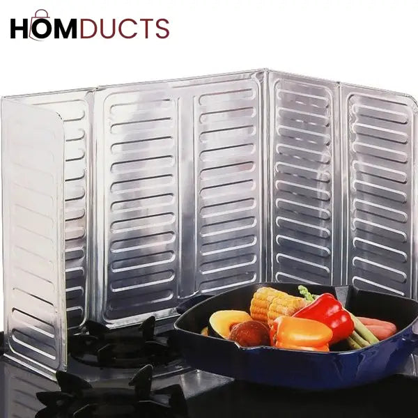 Foldable Aluminum Stove Splatter Guard – Oil Splash Shield for Cooking Frying & Kitchen Heat Insulation