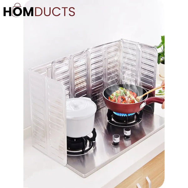 Foldable Aluminum Stove Splatter Guard – Oil Splash Shield for Cooking Frying & Kitchen Heat Insulation