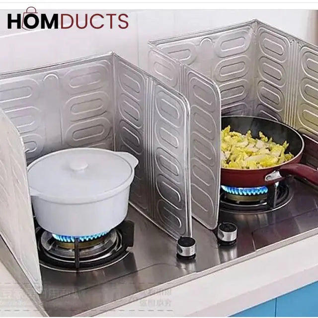 Foldable Aluminum Stove Splatter Guard – Oil Splash Shield for Cooking Frying & Kitchen Heat Insulation