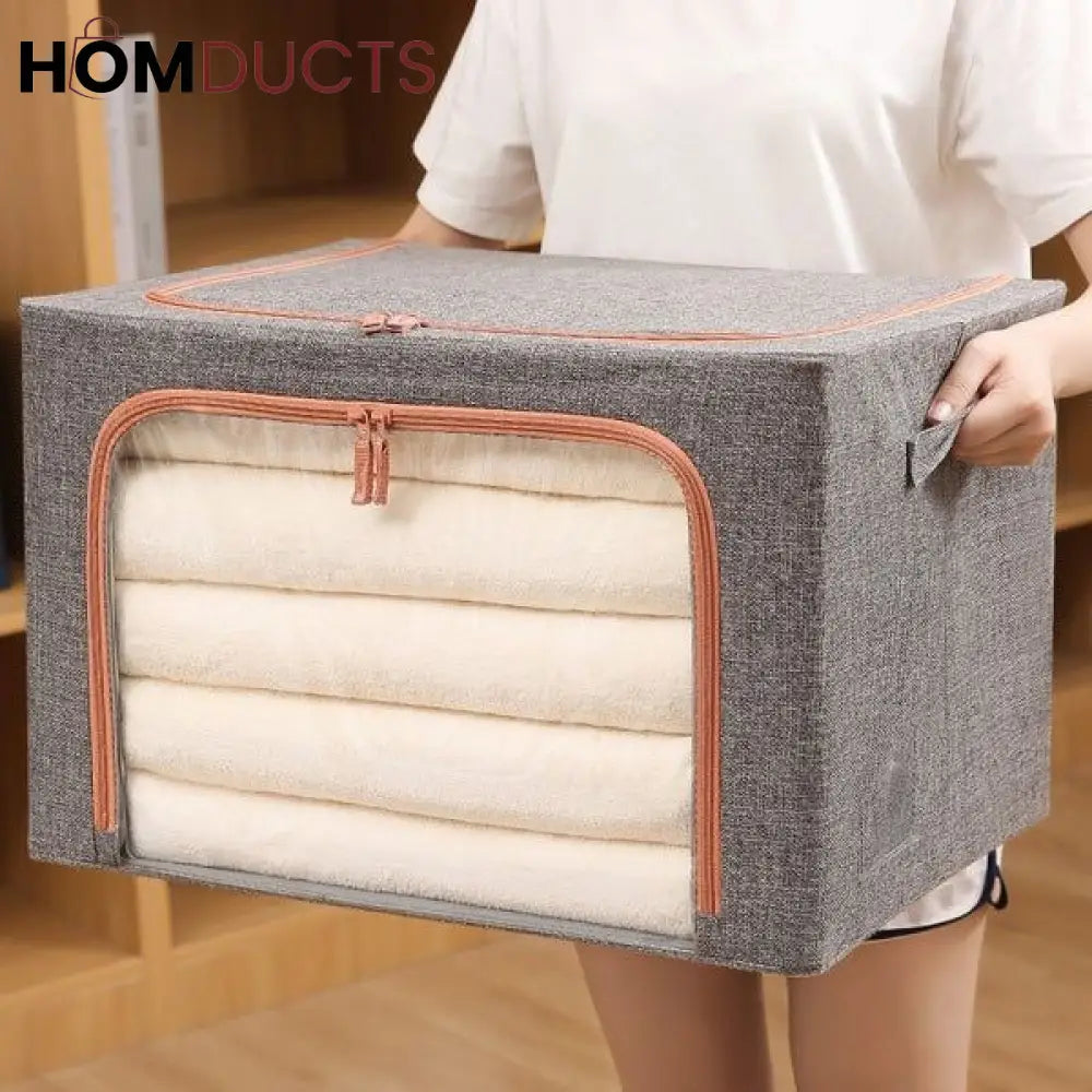 Foldable Clothes Storage Bag With Metal Frame