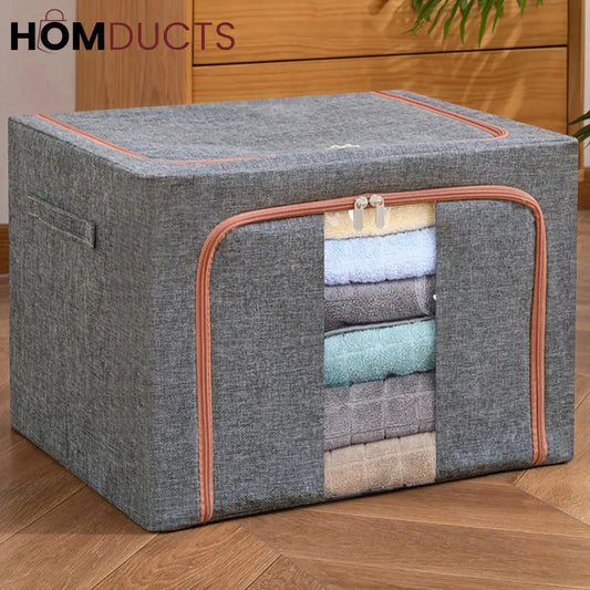 Foldable Clothes Storage Bag With Metal Frame