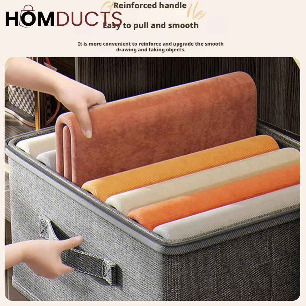 Foldable Fabric Storage Boxes with Zipper and Handles – Stackable Closet Organizer Bins for Clothes Bedding & Household