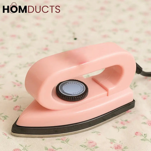 Foldable Pink Mini Travel Iron – Compact Portable Iron for Clothes and Travel Use