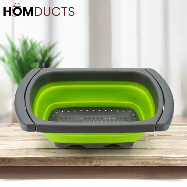 Foldable Square Silicon Basket Over The Sink