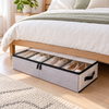 Foldable underbed shoe storage organizer with clear lid