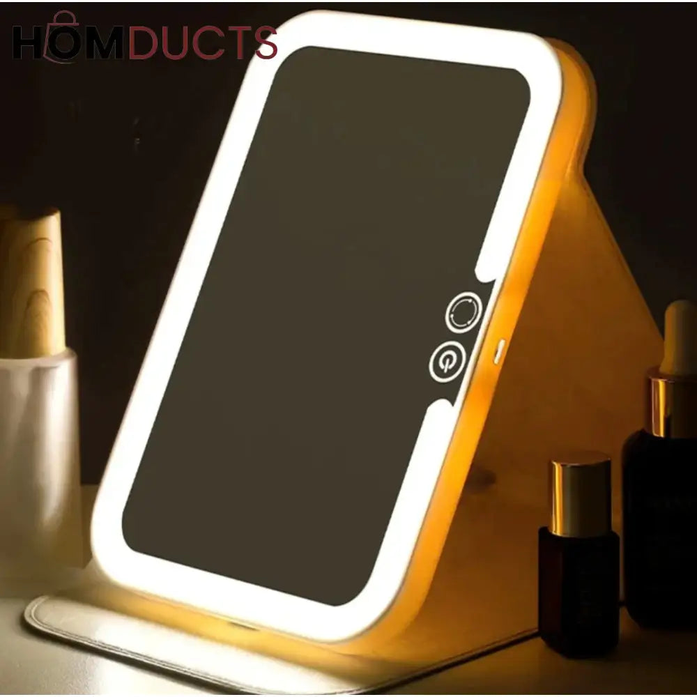 Folding Mirror With Led Light