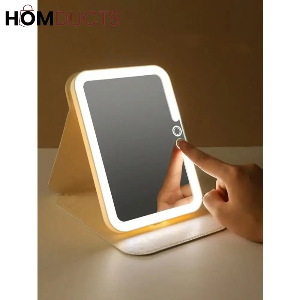 Folding Mirror With Led Light