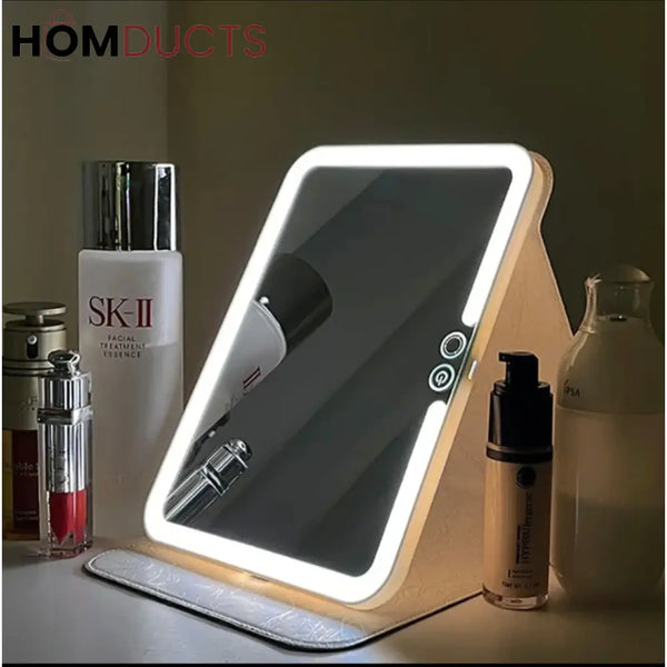 Folding Mirror With Led Light