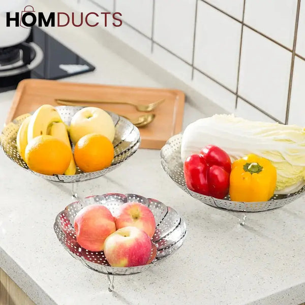 Folding Stainless Steel Steaming Tray