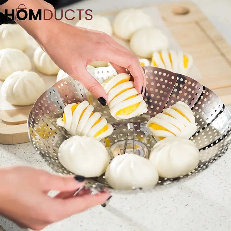 Folding Stainless Steel Steaming Tray