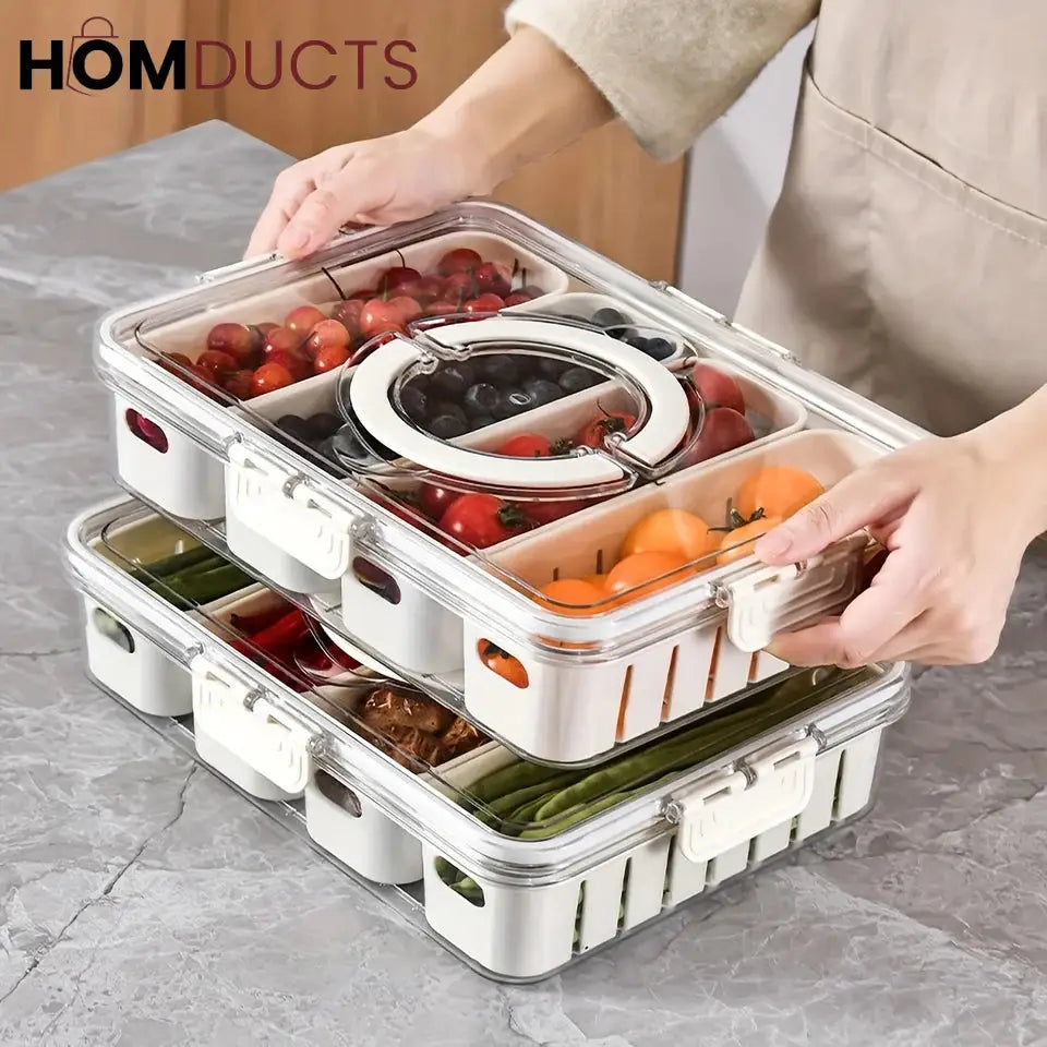 Food Grade Refrigerator And Seasoning Spice Box 4 Grid