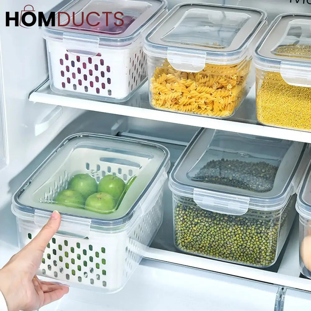 Food Sealed Preservation Box With Drain Basket